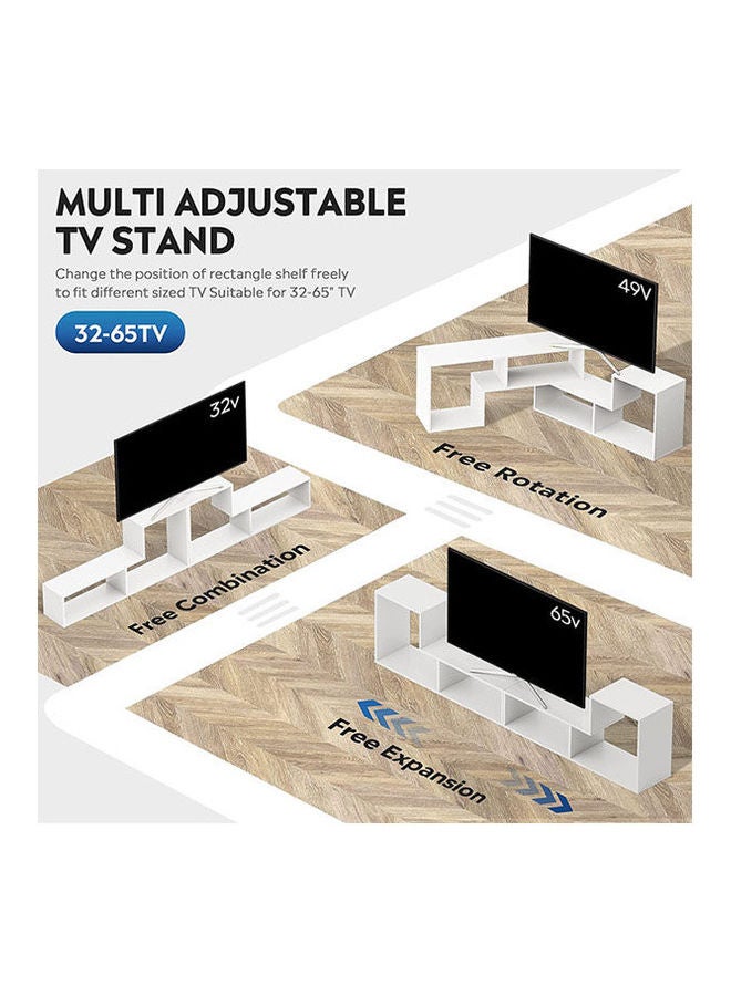 Riga Modern Entertainment Center Media Stand White 29.6x43x105cm - Image 3