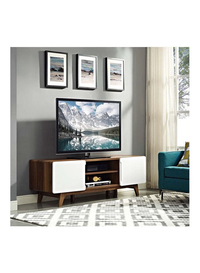 مودواي 59-Inch Tread Mid Century Modern TV Stand Walnut White 45.7x50.8x149.9cm - Image 3