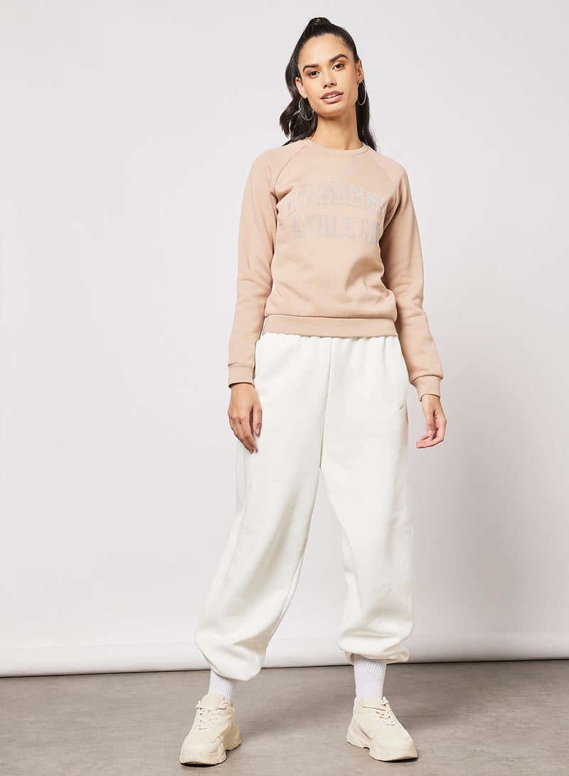 Russell Athletic - Logo Raglan Sweatshirt Beige - Image 1