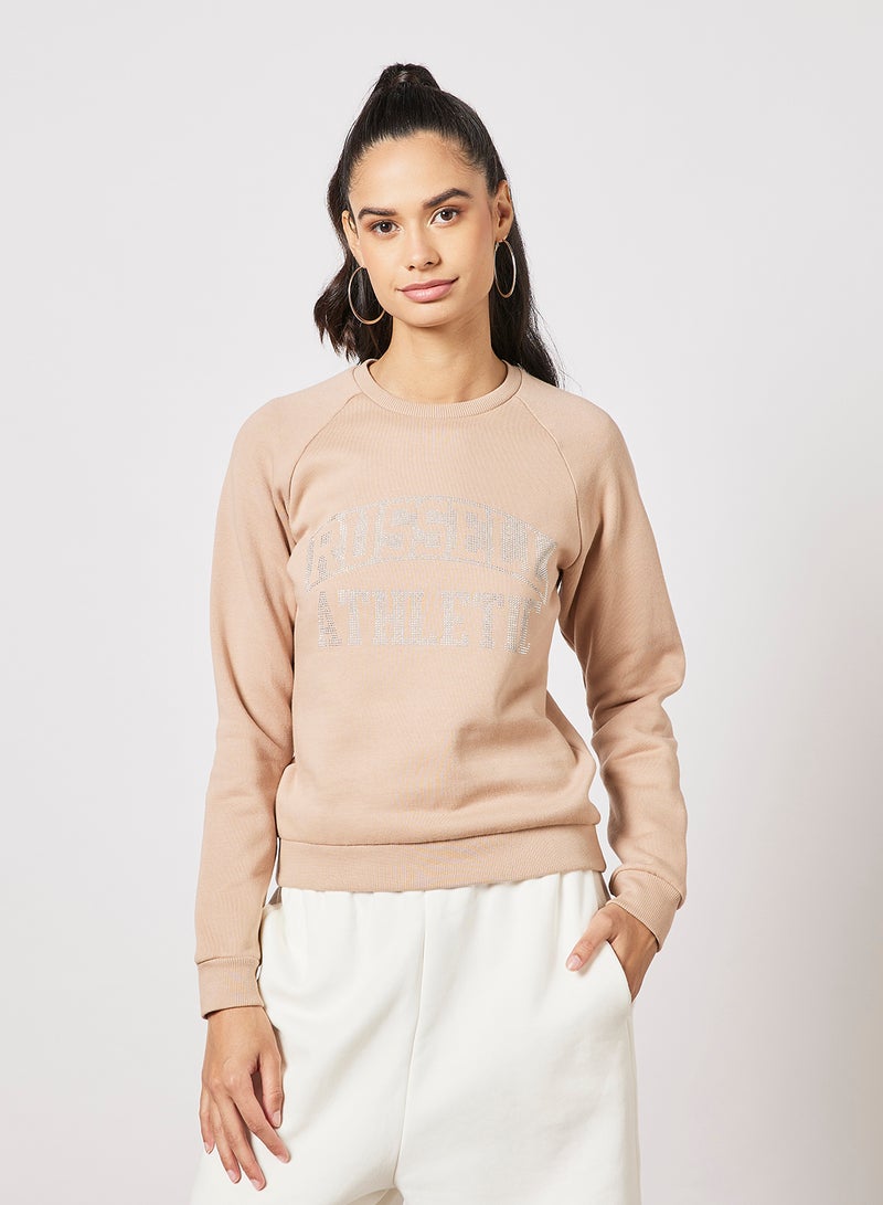 Russell Athletic - Logo Raglan Sweatshirt Beige - Image 1