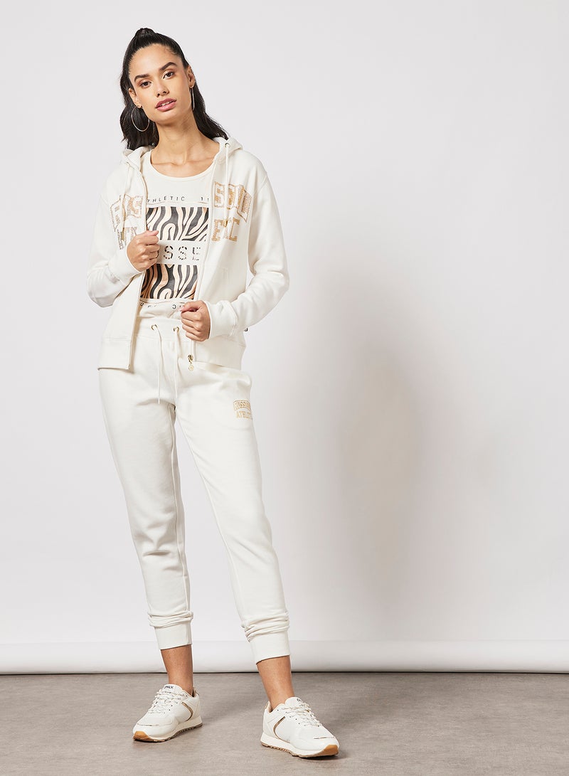 Russell Athletic - Metallic Logo Sweatpants Ivory - Image 1