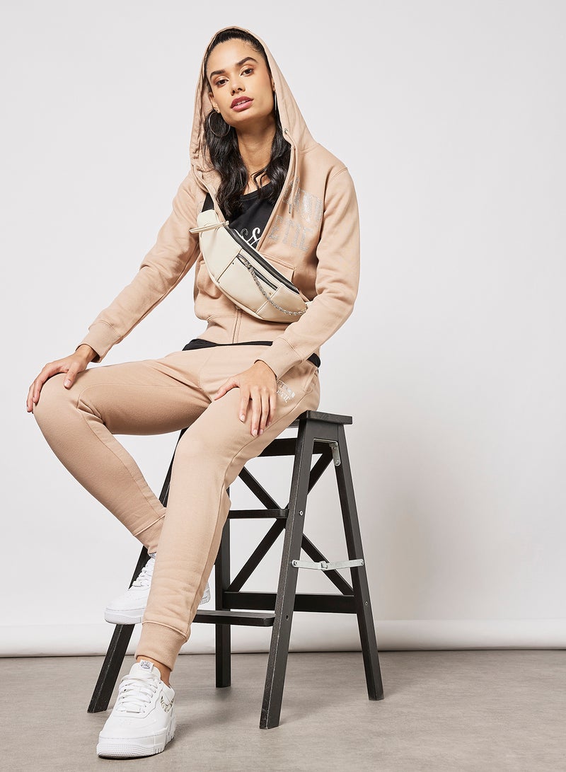 Russell Athletic - Metallic Logo Sweatpants Beige - Image 1