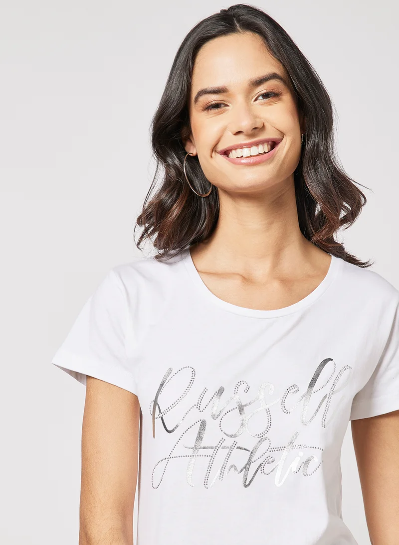 Russell Athletic Logo Round Neck T-Shirt White