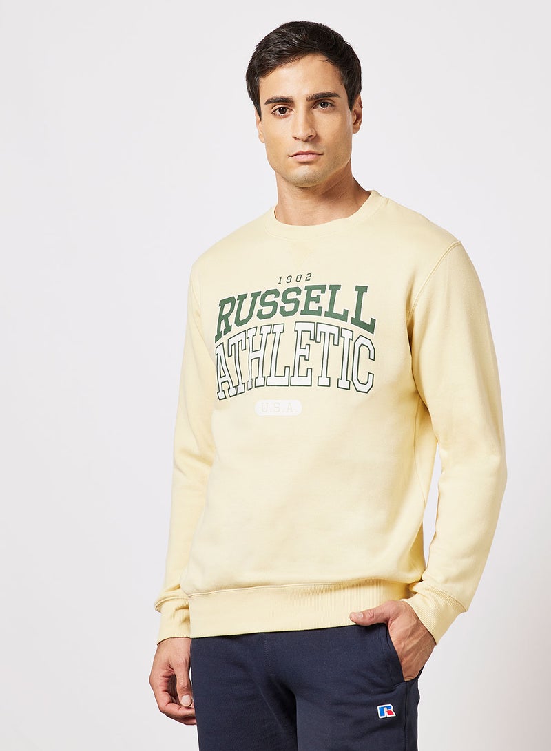 Russell Athletic - Logo Crew Neck Sweatshirt Yellow - Image 1