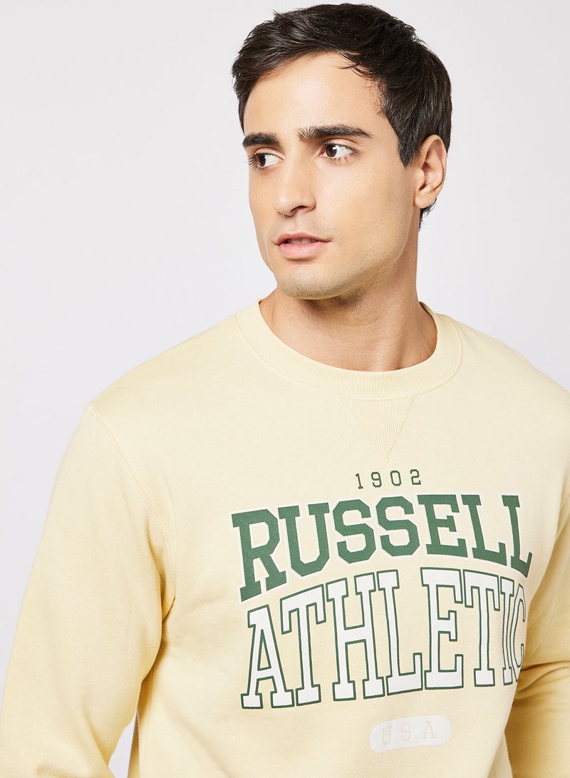 Russell Athletic - Logo Crew Neck Sweatshirt Yellow - Image 1