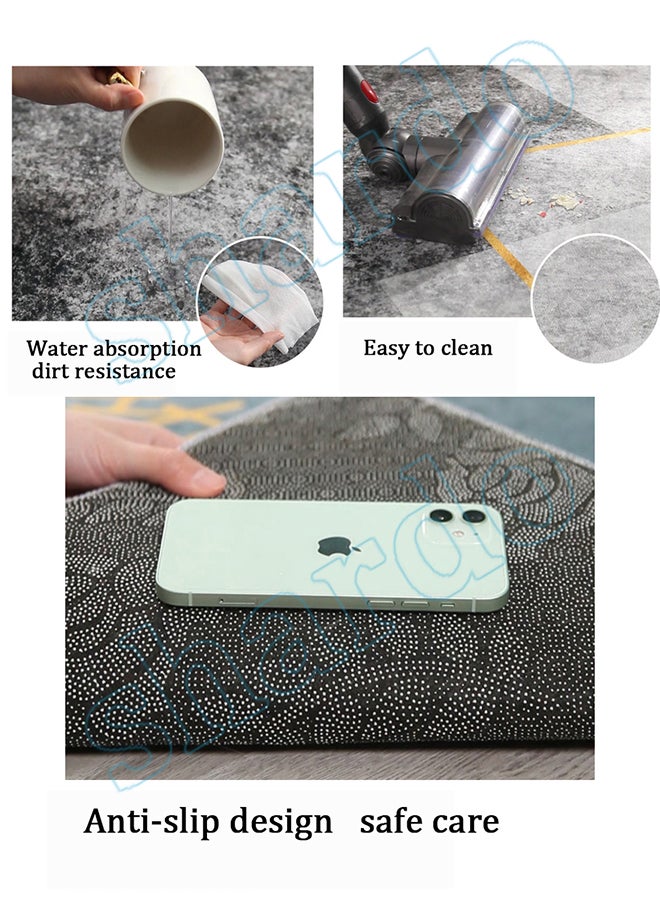 Printed Floor Carpet Polypropylene Rectangle Multicolour 140x200cm