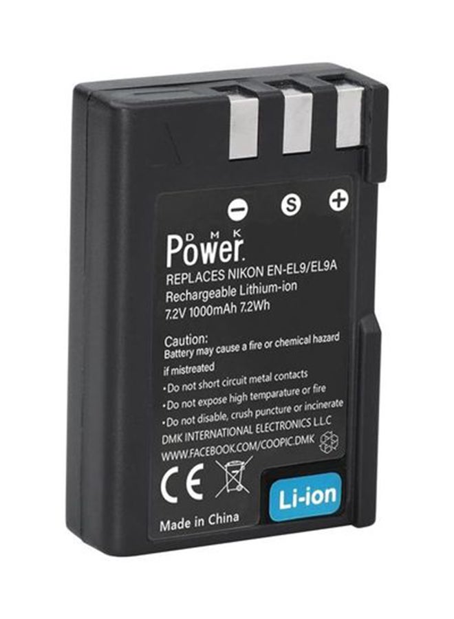 DMK Power 1000.0 mAh EN-EL9 Battery For Nikon D40 D40x D60 D3000 D5000 Cameras Black - Image 1