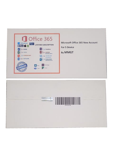 Office 365 New Account Lifetime 5 Devices & One Drive Multicolour