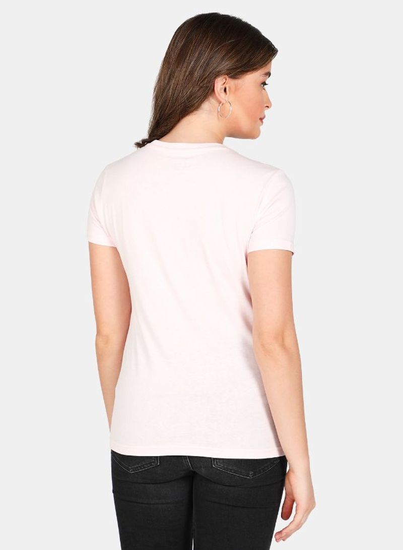 DRIP Printed Crew Neck T-Shirt Powder Pink - Image 1