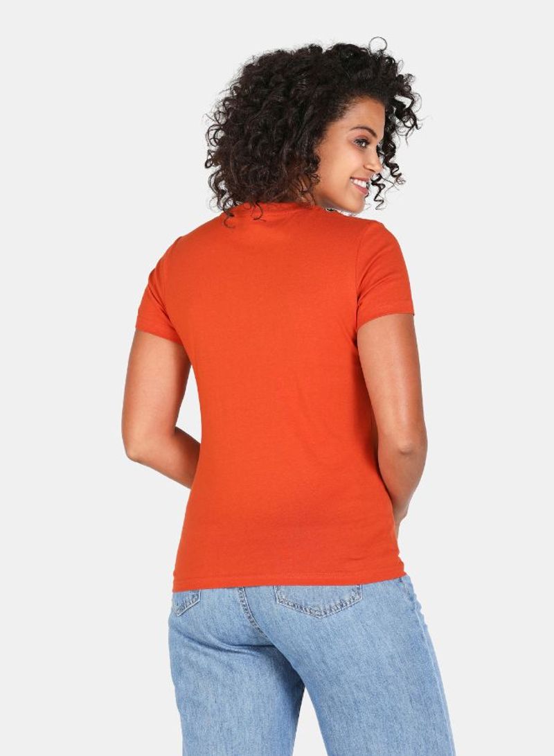 DRIP - Graphic Printed Crew Neck T-Shirt Copper - Image 1