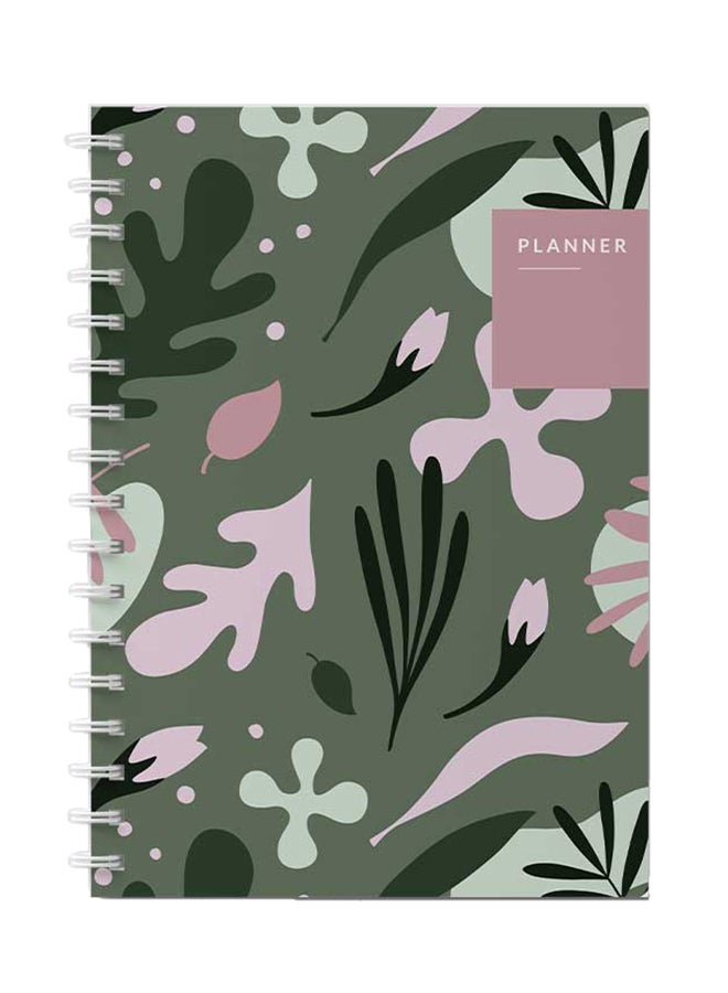 LOWHA Spiral Notebook For School Or Business Note Taking With 60 Sheets Floral Design Planner Multicolour - Image 1