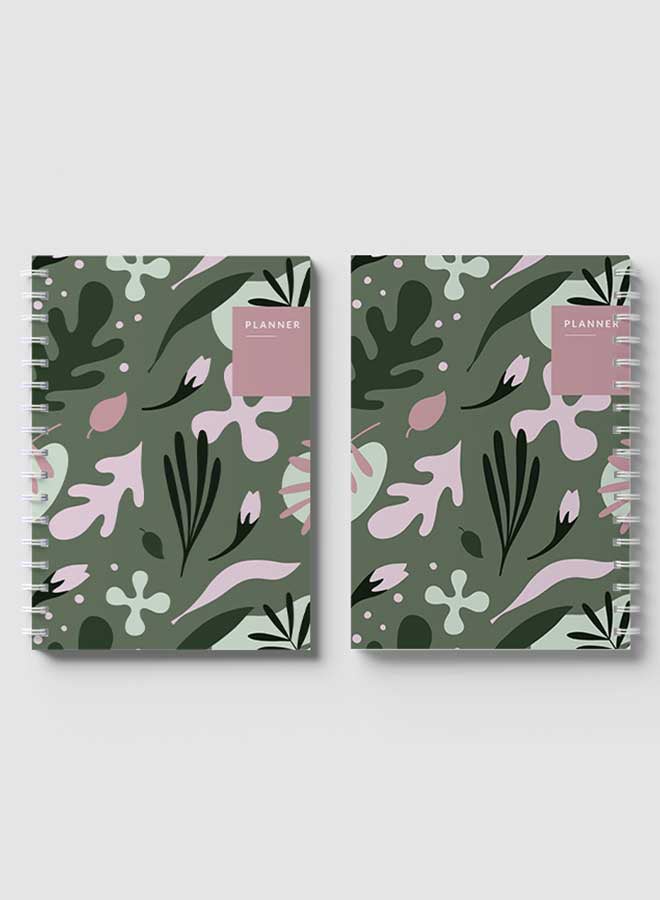 LOWHA Spiral Notebook For School Or Business Note Taking With 60 Sheets Floral Design Planner Multicolour - Image 4