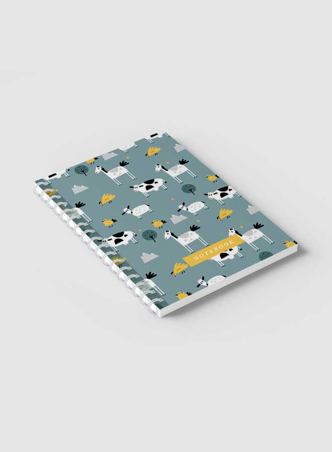 لوحة دفتر ملاحظات حلزوني للمدرسة أو الأعمال مع 60 ورقة من الرسم التوضيحي لنواقل الحيوانات متعدد الألوان - Image 2