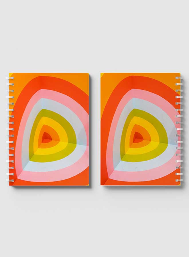 LOWHA Spiral Notebook For School Or Business Note Taking With 60 Sheets Optical Illusion Coloured Core BG Multicolour - Image 4