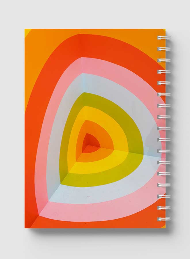 LOWHA Spiral Notebook For School Or Business Note Taking With 60 Sheets Optical Illusion Coloured Core BG Multicolour - Image 5