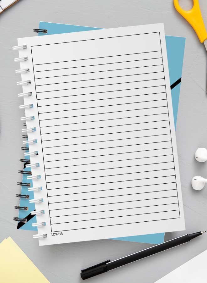 لوحة - دفتر ملاحظات حلزوني للمدرسة أو الأعمال مع 60 ورقة فلات مودرن آرت بلو بي جي متعدد الألوان - Image 1