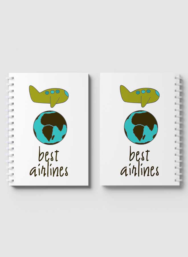 LOWHA Spiral Notebook For School Or Business Note Taking With 60 Sheets  Best Airline Doodle Multicolour - Image 4