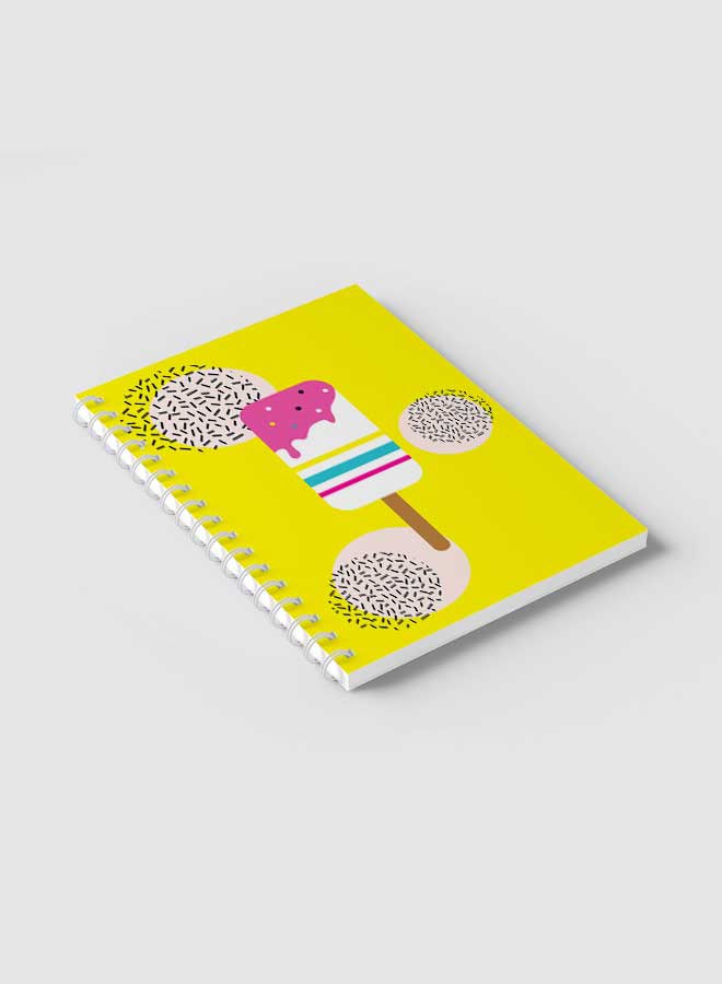 LOWHA Spiral Notebook For School Or Business Note Taking With 60 Sheets Retro Ice Cream Design Multicolour - Image 2