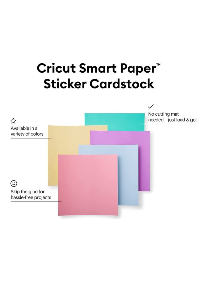 Cricut Glitter Cardstock 30x30cm 10-sheet Sampler (Pastel) Pastel - Image 1