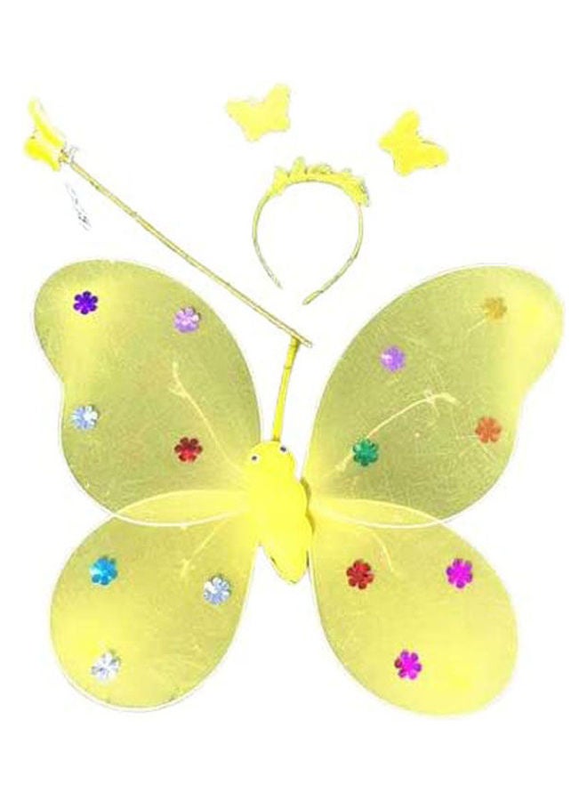 3Pcs Girl'S Butterfly Costume Set Butterfly Wings With Butterfly Headband And Fairy Magic Wand Kids Performance Party Costume 