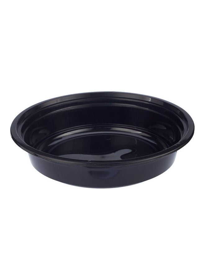 5-Piece Base Round Container With Lids Black/White