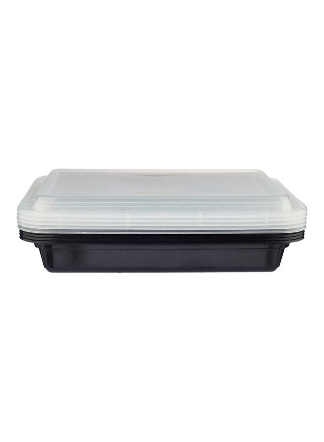 Hotpack - 5-Piece Base Rectangular Container With Lids Black/Clear - Image 1