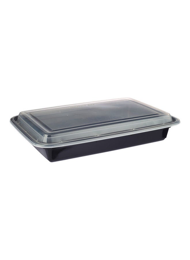 Hotpack - 5-Piece Base Rectangular Container With Lids Black/Clear - Image 1