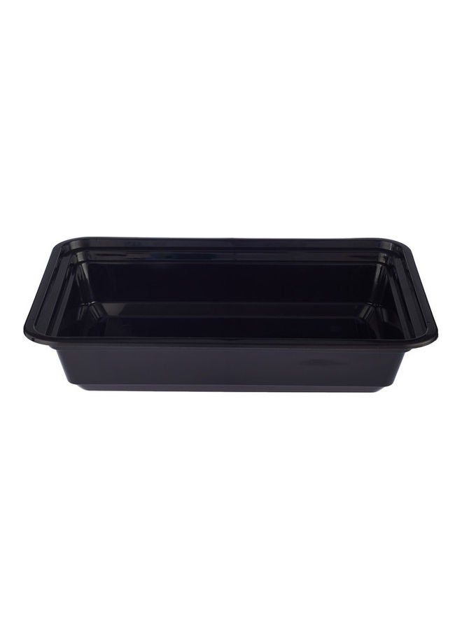 5-Piece Base Rectangular Container With Lids Black/Clear