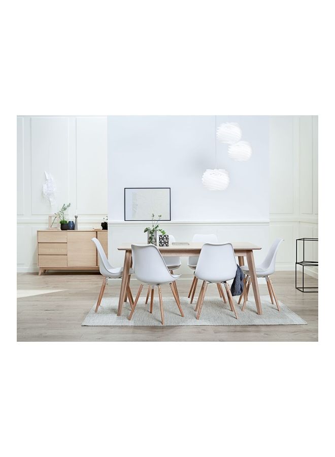 JYSK Dining Chair Kastrup White/Oak 49x84x55cm - Image 4