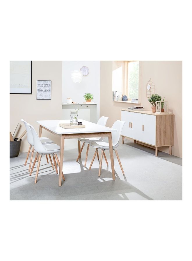 JYSK Dining Chair Kastrup White/Oak 49x84x55cm - Image 5