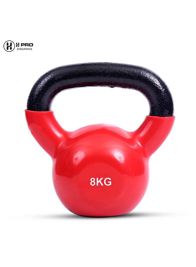 H PRO Vinyl Coated Cast Iron Kettlebell Weight| Strength Training Kettlebells for Weightlifting, Conditioning, Strength & Core Training 8kg - Image 1