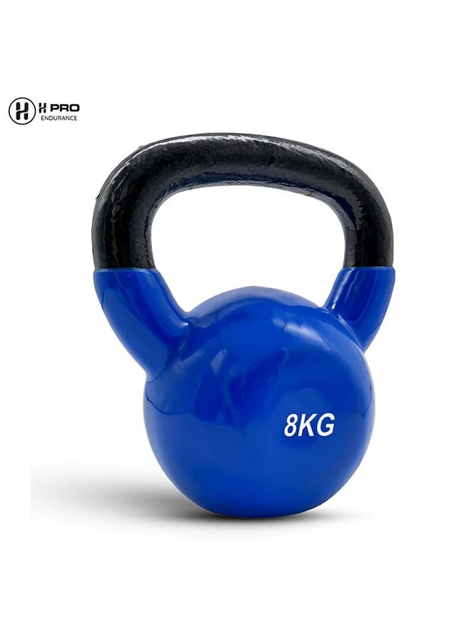 H PRO Vinyl Coated Cast Iron Kettlebell Weight| Strength Training Kettlebells for Weightlifting, Conditioning, Strength & Core Training 8kg - Image 1