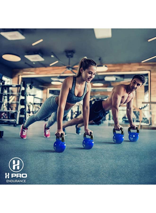H PRO Vinyl Coated Cast Iron Kettlebell Weight| Strength Training Kettlebells for Weightlifting, Conditioning, Strength & Core Training 8kg - Image 3