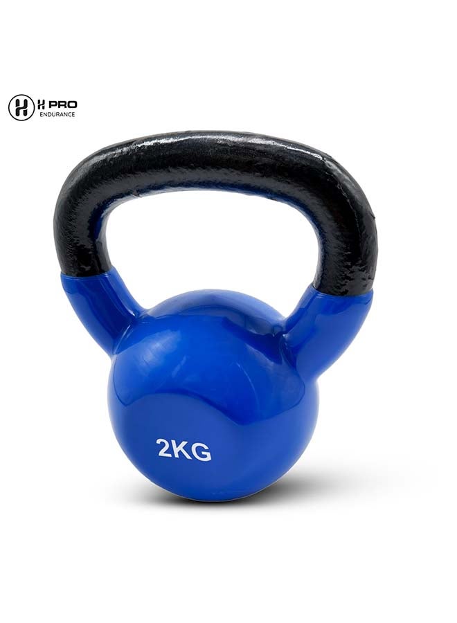 H PRO Vinyl Coated Cast Iron Kettlebell Weight| Strength Training Kettlebells for Weightlifting, Conditioning, Strength & Core Training 2kg - Image 1