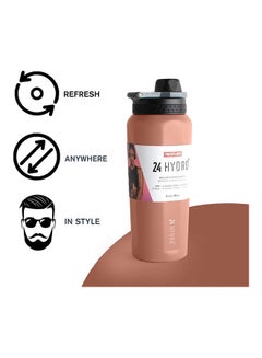 Neoflam Double Wall Stainless Steel Hydro Sports Bottle Pink/Black/Grey 8.4x8.4x23.4cm  - Image 2