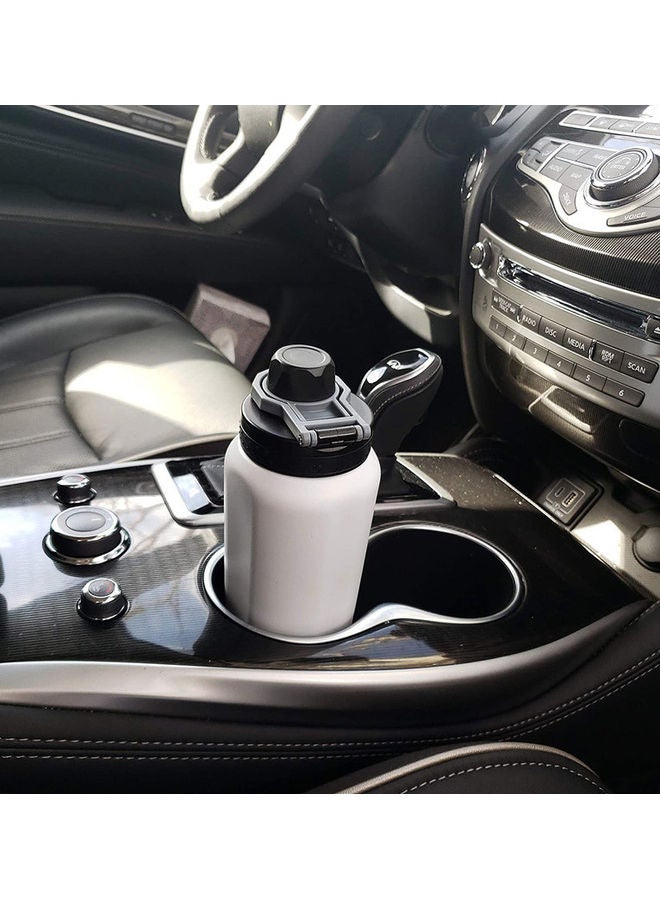 نيو فلام زجاجة مياه رياضية بجدار مزدوج من الإستانلس ستيل أزرق/أسود/رمادي 8.4x8.4x23.4سم - Image 5