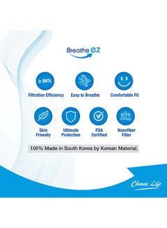 مجموعة مكونة من 10 أقنعة وجه واقية ثلاثية الأبعاد Breathe Ez KF94 - v1639982601/N52093584A_6