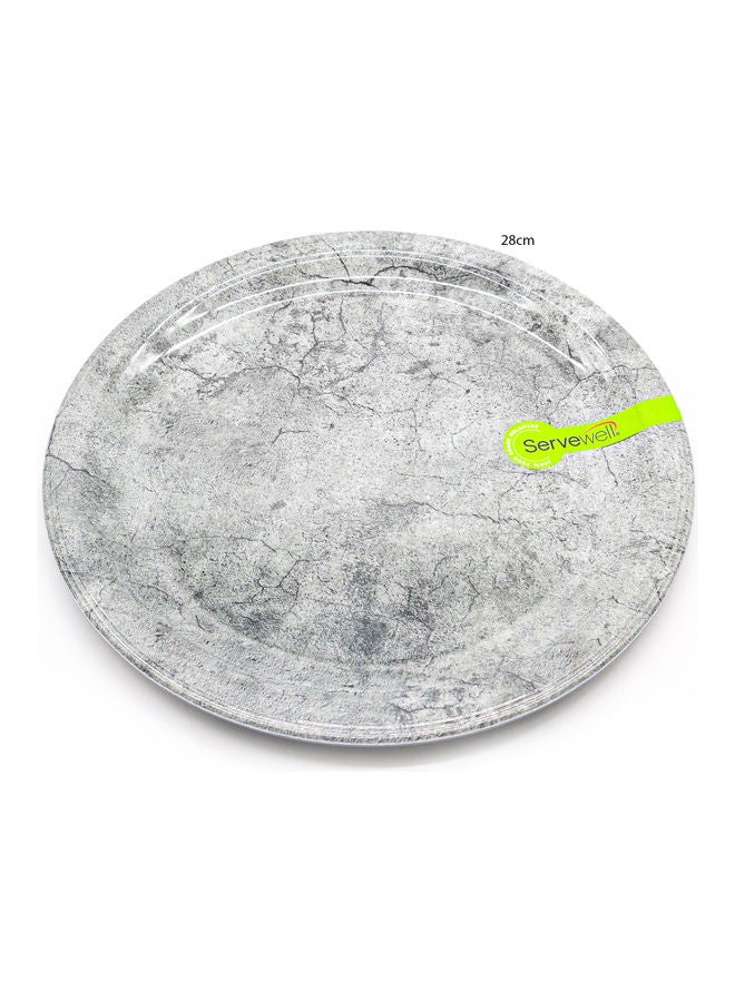 Servewell Dinner Plastic Plate Cadet Grey 28cm - Image 1
