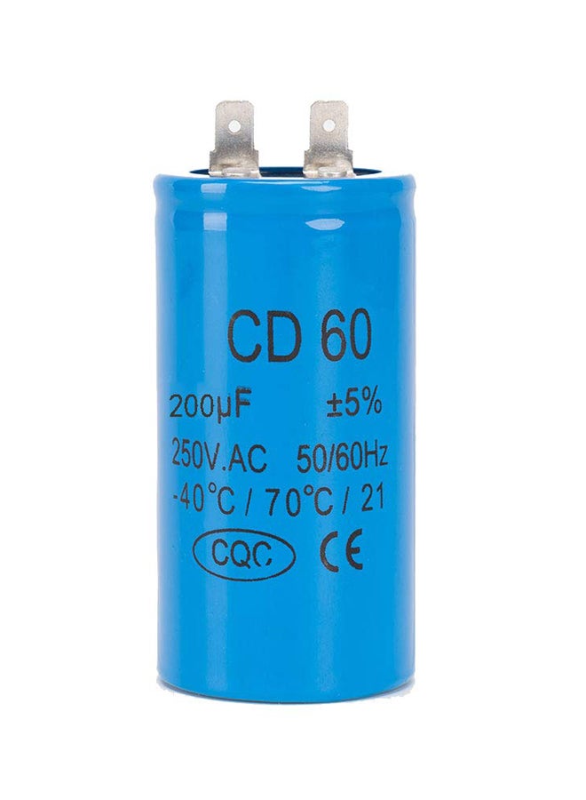 general 250V AC 200uF 50Hz/60Hz Capacitor For Motor Air Compressor Blue 3inch