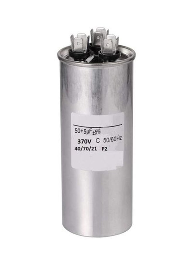 General - 25+5 MFD uF 37V Air Conditioner Capacitor Silver 3inch - Image 1