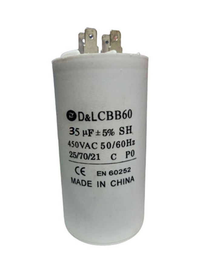 general 35uF Plastic Shell CBB60 Capacitor White 4inch - Image 1