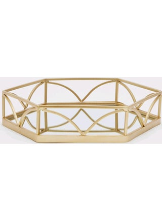 Hexagonal Decorative Tray Gold 4x30cm - v1639990857/N52204311A_1
