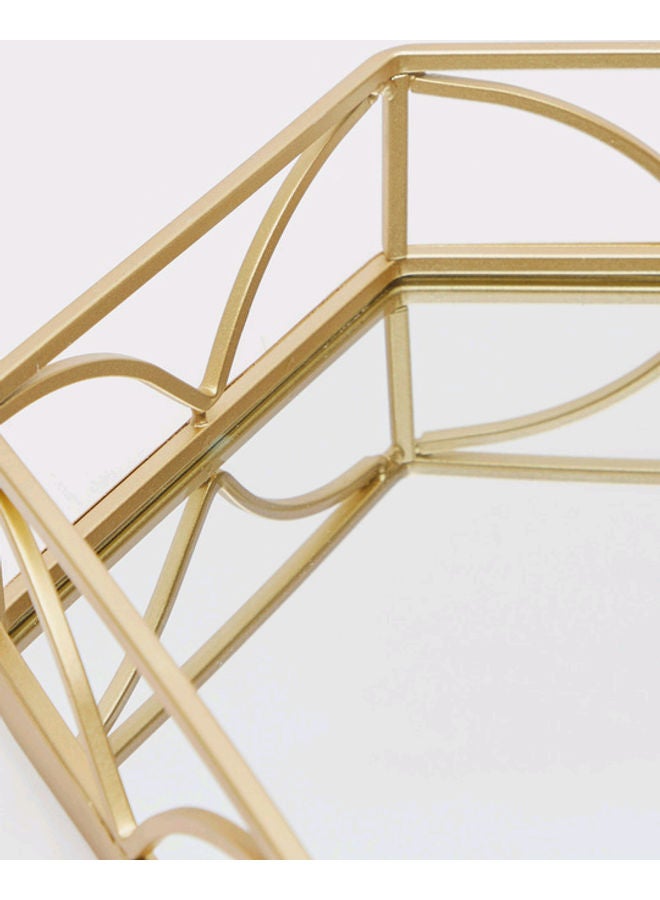 Hexagonal Decorative Tray Gold 4x30cm