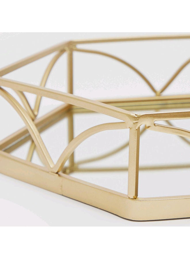 Hexagonal Decorative Tray Gold 4x30cm