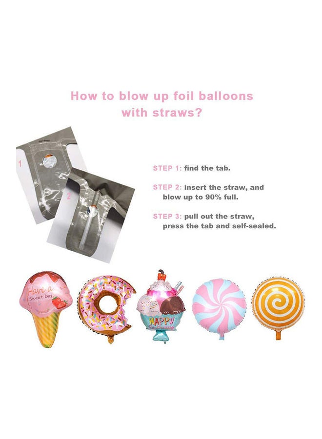 S-Color Candyland Foil Balloons With Happy Birthday Banner Set - Image 3