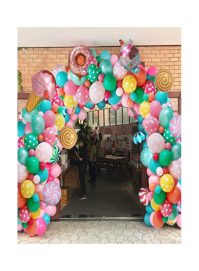 S-Color Candyland Foil Balloons With Happy Birthday Banner Set - Image 5