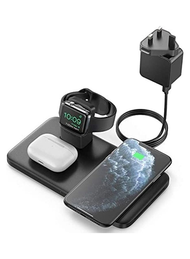 Seneo 3 in 1 Wireless Charger Pad Black - Image 1