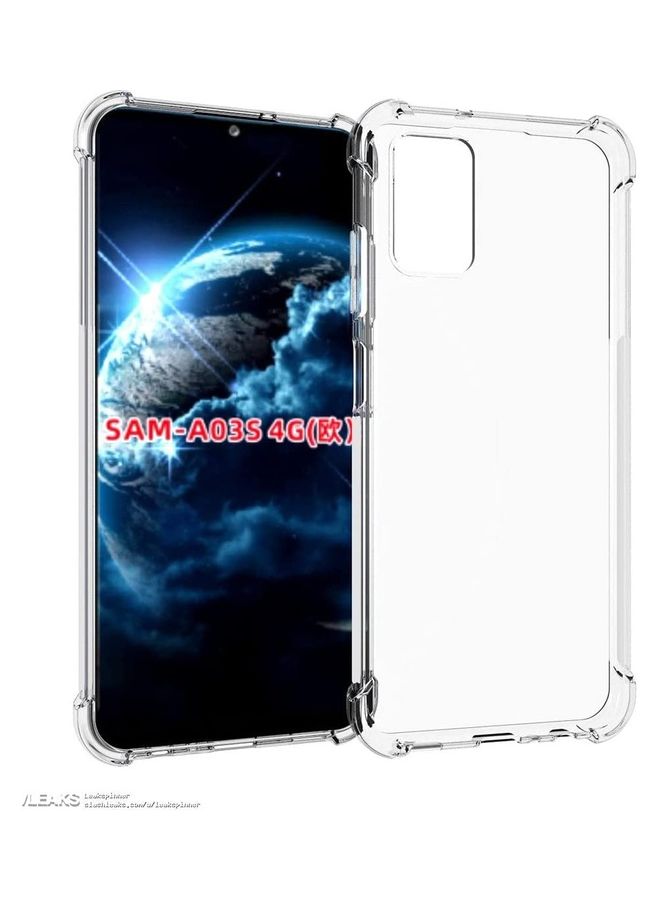Muzz - Samsung Galaxy A03S Soft Case Shockproof Bumper Transparent Silicone TPU Back Cover Clear - Image 1
