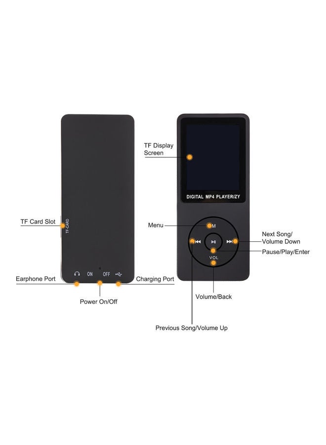 MP3 Player 64 GB Portable Music Player H31410-B-LY Black - Image 2