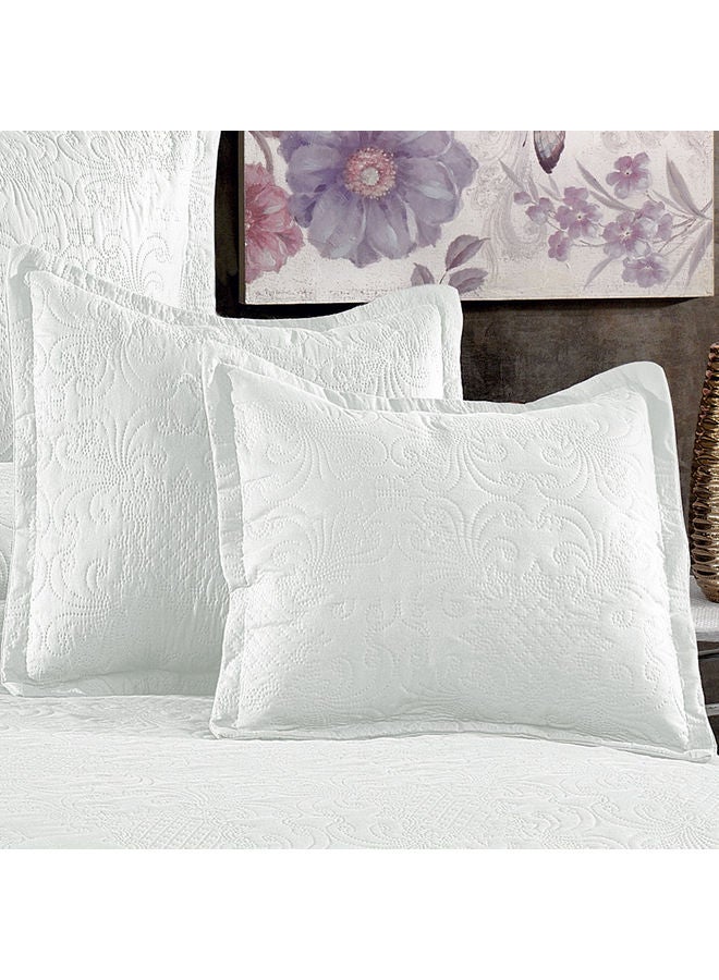 In-House - 4-Piece Terena Quilt Set Polyester White 240 x 190cm - Image 1